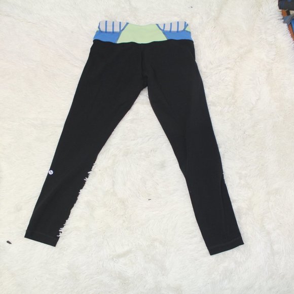 lulu lemon legging crop sz 6 black blue - Picture 5 of 5
